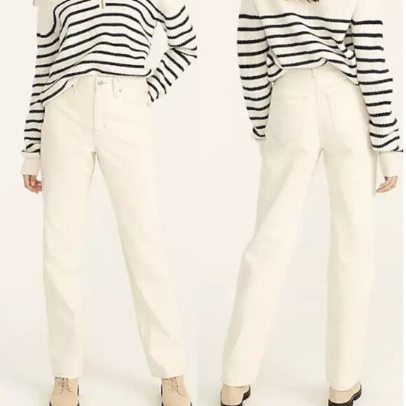 J. Crew Slouchy Boyfriend High Waisted Jeans Cream Ecru Natural Women Sz 25 NWT - Picture 2 of 9
